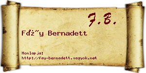 Fáy Bernadett névjegykártya